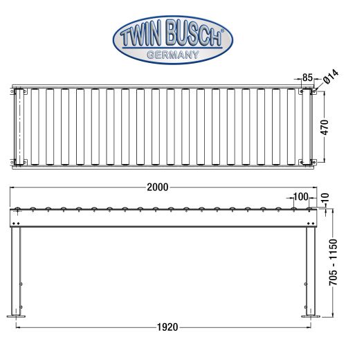 TWX-400-A10 roller table (optimised and suitable for the TWX-400 tyre bead breaker)